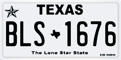 TX license plate BLS1676