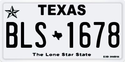 TX license plate BLS1678