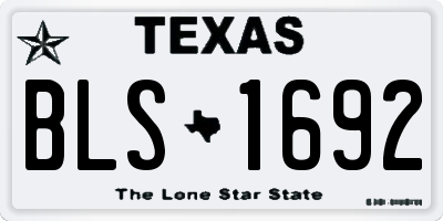TX license plate BLS1692