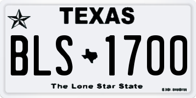 TX license plate BLS1700