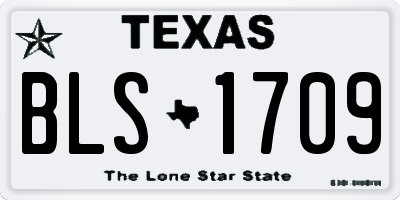 TX license plate BLS1709