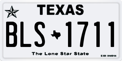 TX license plate BLS1711
