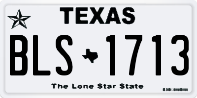 TX license plate BLS1713