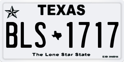 TX license plate BLS1717