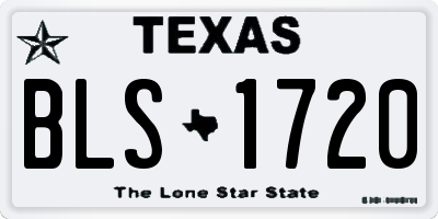 TX license plate BLS1720