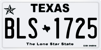 TX license plate BLS1725