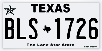 TX license plate BLS1726