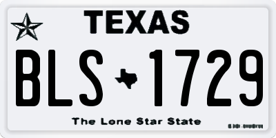TX license plate BLS1729