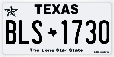 TX license plate BLS1730