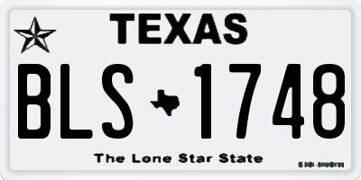 TX license plate BLS1748