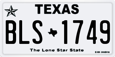TX license plate BLS1749