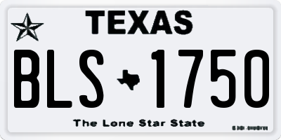 TX license plate BLS1750
