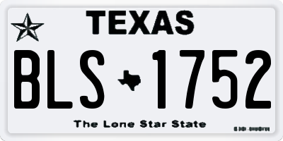 TX license plate BLS1752