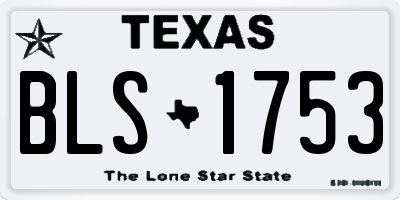 TX license plate BLS1753