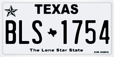 TX license plate BLS1754