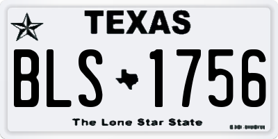 TX license plate BLS1756