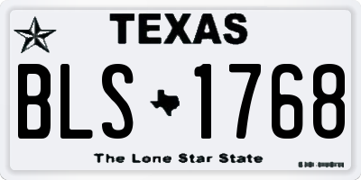 TX license plate BLS1768