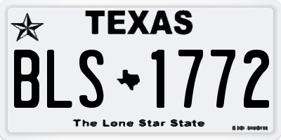 TX license plate BLS1772