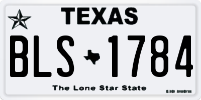 TX license plate BLS1784
