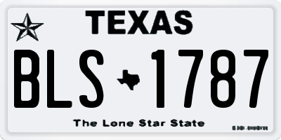 TX license plate BLS1787