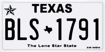 TX license plate BLS1791
