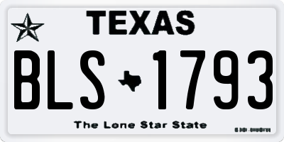 TX license plate BLS1793