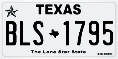 TX license plate BLS1795