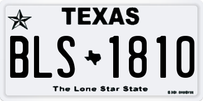 TX license plate BLS1810