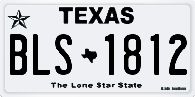 TX license plate BLS1812