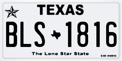 TX license plate BLS1816