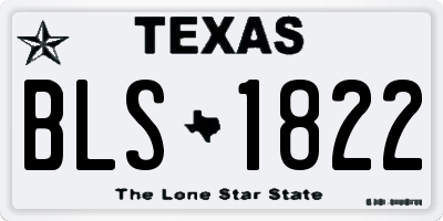 TX license plate BLS1822