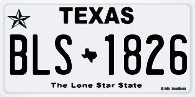 TX license plate BLS1826