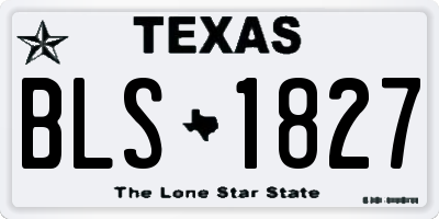 TX license plate BLS1827