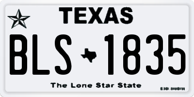TX license plate BLS1835