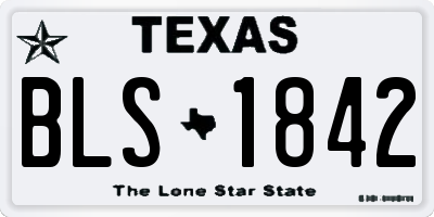 TX license plate BLS1842