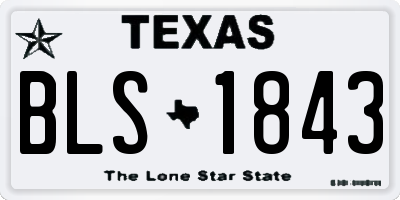 TX license plate BLS1843