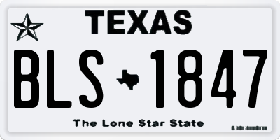 TX license plate BLS1847