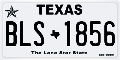 TX license plate BLS1856