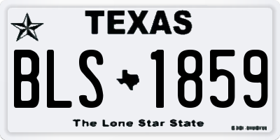 TX license plate BLS1859