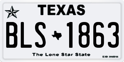 TX license plate BLS1863