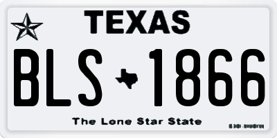 TX license plate BLS1866