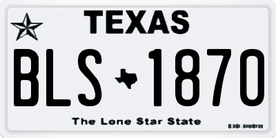TX license plate BLS1870