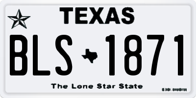 TX license plate BLS1871