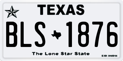 TX license plate BLS1876