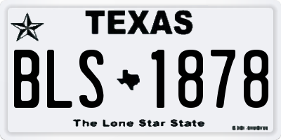 TX license plate BLS1878