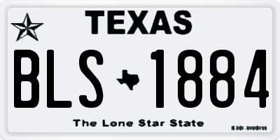 TX license plate BLS1884