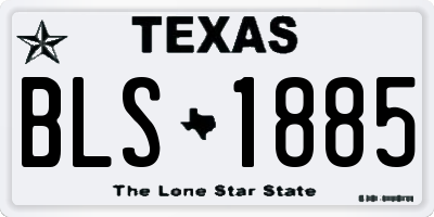 TX license plate BLS1885