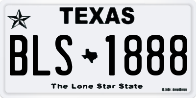 TX license plate BLS1888