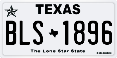 TX license plate BLS1896