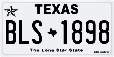 TX license plate BLS1898